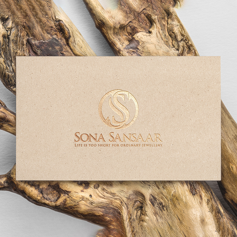 Kraft + Gold Business Cards